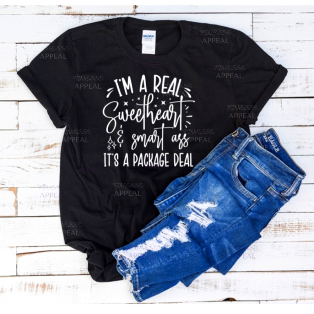 "I'm A Real Sweetheart" Custom Shirt; Sizes S, M, L, XL